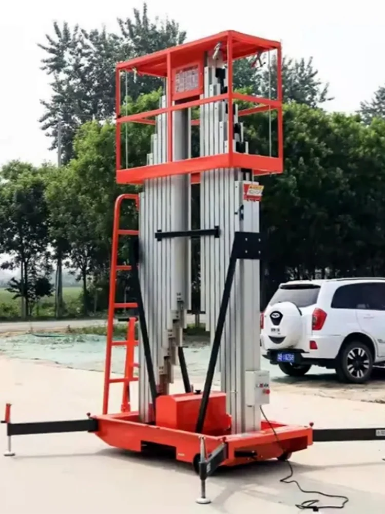 

Новый самоходный вертикальный подъемник из алюминиевого сплава с двойной мачтой 6-12 м со стальной платформой и цепным ремнем