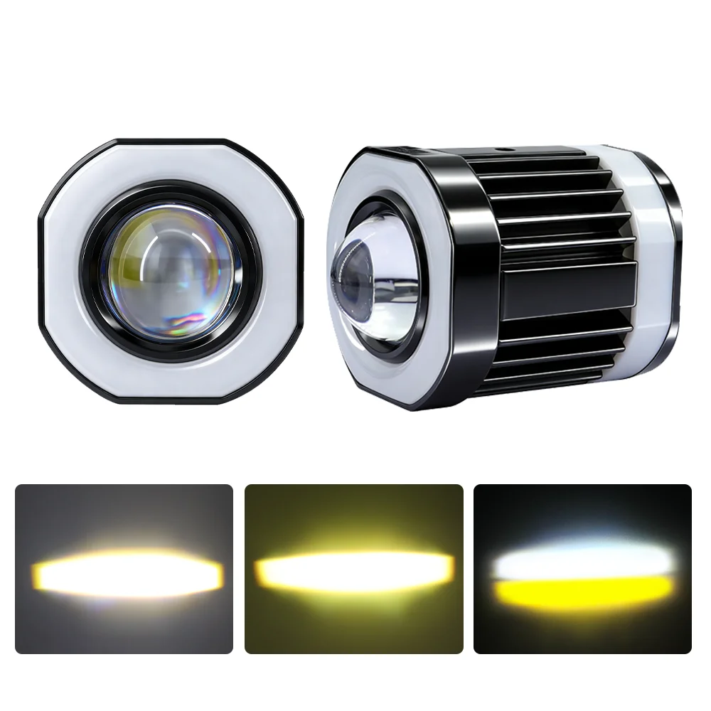 

Angel Eye Motorcycle Flash 6000K spotlight auxiliary fog lights 60W car driving lights suitable for Jeep off-road vehicles SUV
