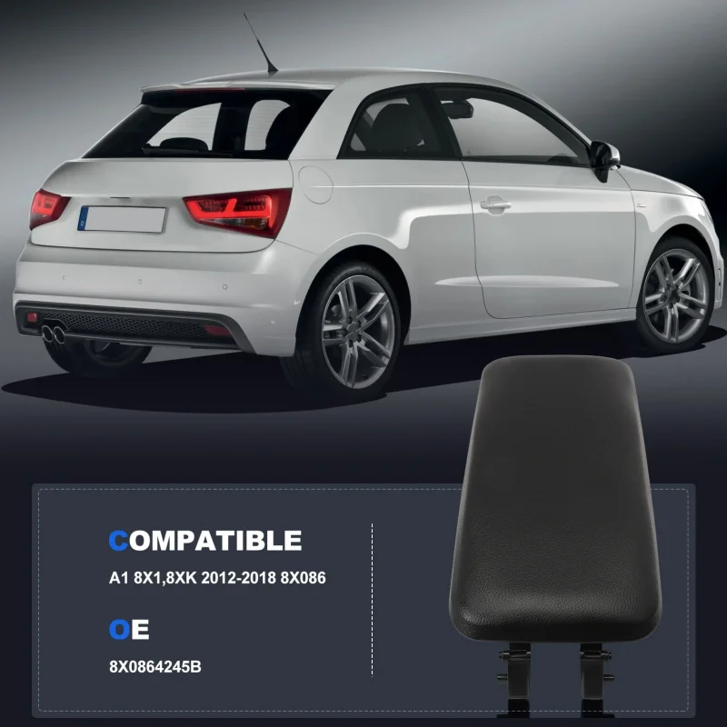 Auto-Leder-Mittelkonsolenabdeckung Armlehnen-Ersatz für Audi A1 8x1 2012-2018 8X0864245b Schwarze Innenraum-Armlehnen Zubehör – Detail 3