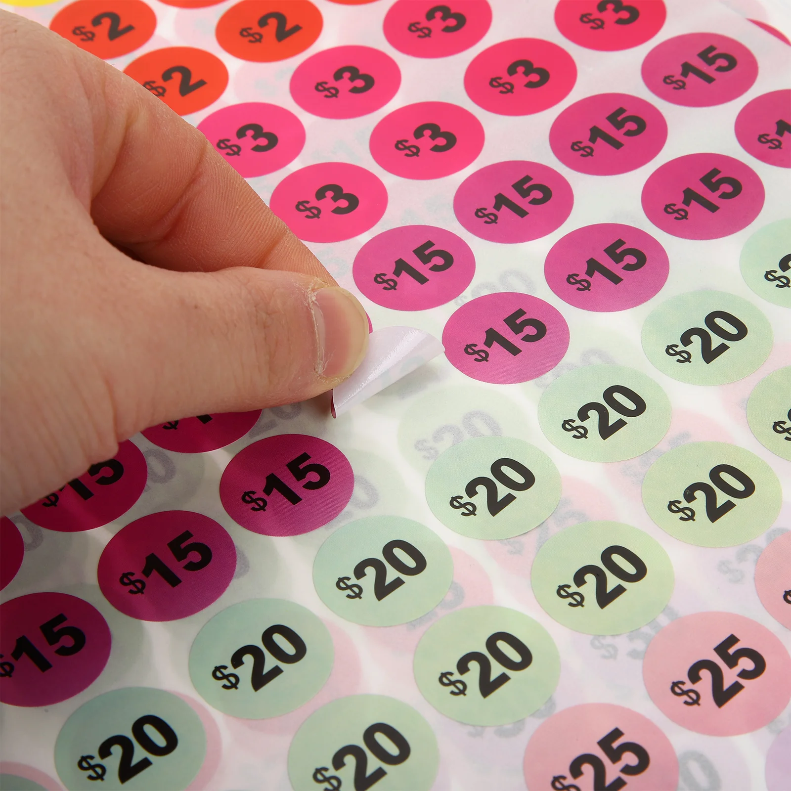 

30 Sheets Yard Sale Price Stickers Strong Adhesive Pricing Labels for Market Shops Bright Design Helps Attract Customers