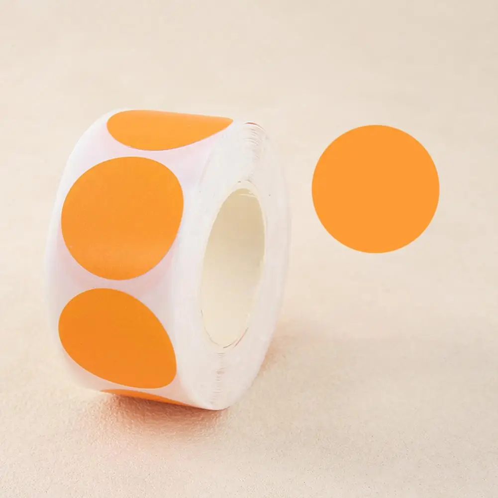 防水ステッカー オフィス教室クラフト用のカラフルなドットステッカー カラーコーディング用防水ラウンドラベル プレミアム粘着