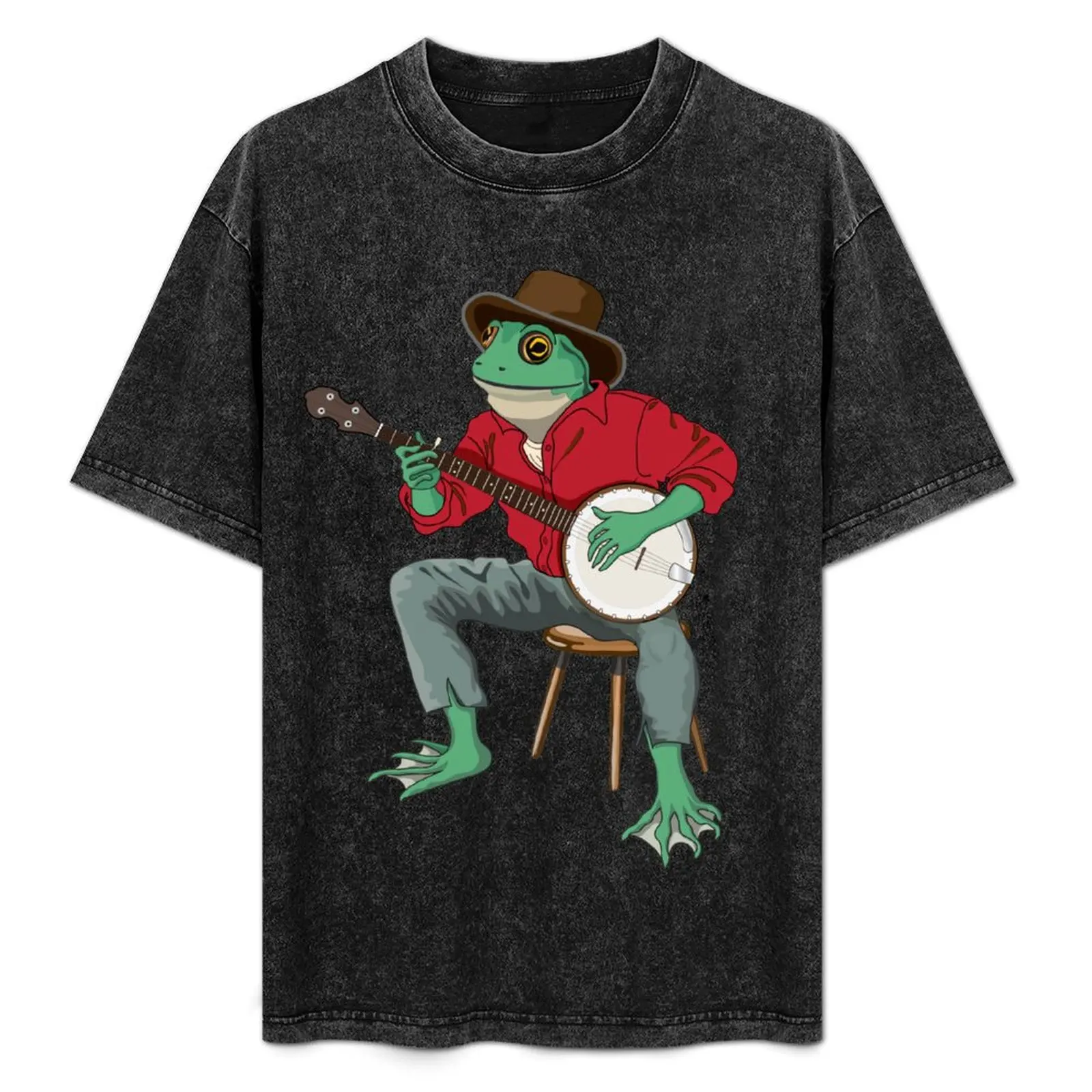 

Banjo Playing Frog T-Shirt kawaii clothes luxury clothing labubu customizeds sweat mens designer t shirt
