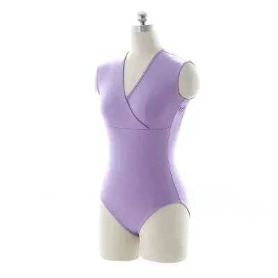 رداء رقص الباليه للنساء الخامس الرقبة ممارسة الرقص ارتداءها زي القطن الجمباز يوتار الأرجواني الأسود ملابس الرقص