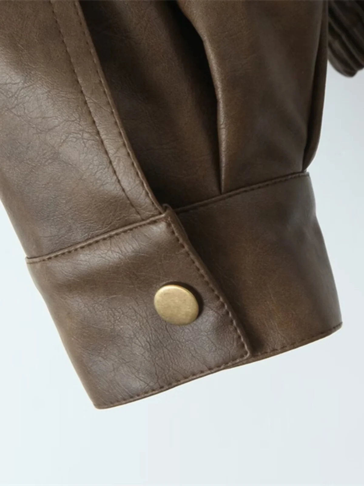 Kurtka motocyklowa vintage damska w kolorze kawowego brązu, styl Hong Kong, nowy model na wiosnę i jesień, moda uliczna, płaszcz ort.