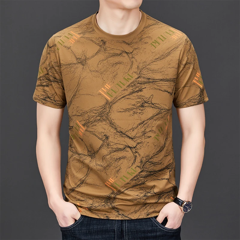 

Summer 2024 new T-shirt tops men's fashion letter short-sleeved casual POLO comfortable breathable men's tops