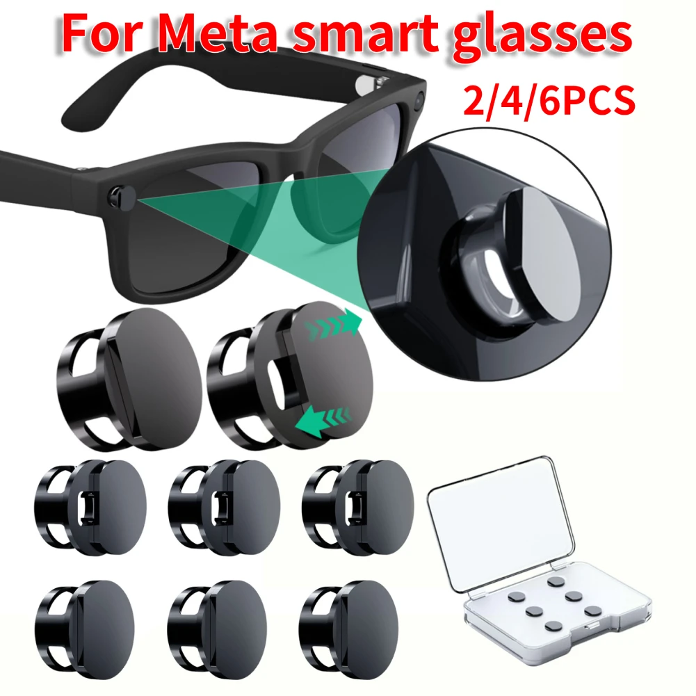 

2-6PCS Adjustable LED Light Blocker Cover Smart Glasses Camera Light Cover LED Llight Cover for Meta Wayfarer/Skyler/Headliner
