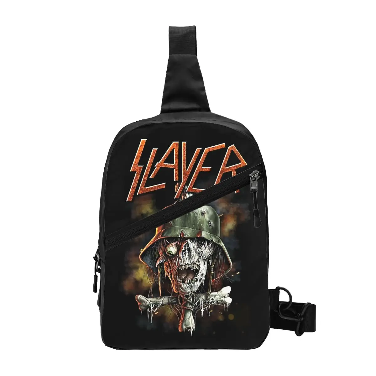 Custom Slayers Heavy Metal Rock Band Sling Bags for Men Fashion Shoulder Chest Crossbody Backpack Traveling Daypack