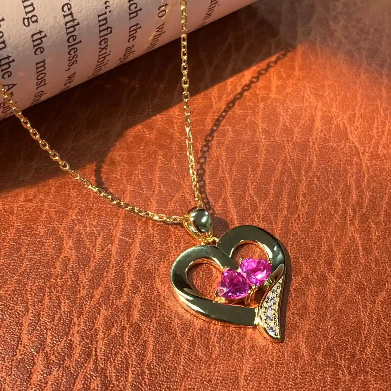 S925 silver heart-shaped necklace female European and American ins wind personality temperament intertwined love clavicle chain