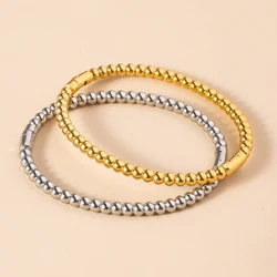 Small Niche Steel Ball Light Luxury Trend Stainless Steel Bangle Bracelet, Non Fading, Women's Simple Jewelry Accessories