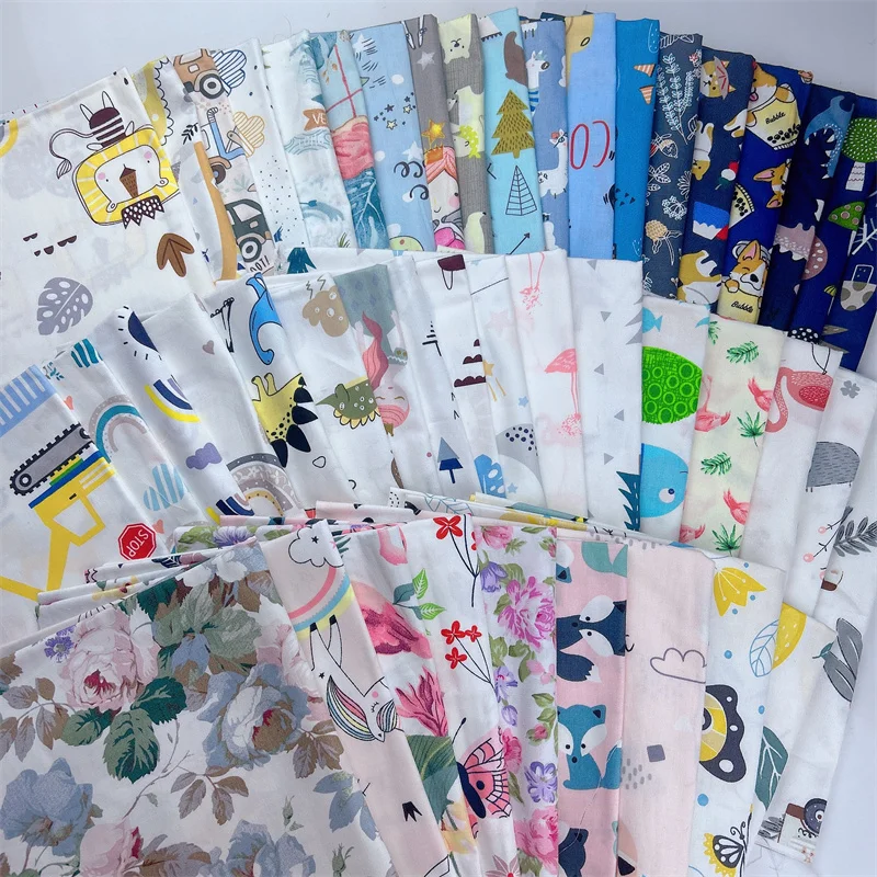 Twill Cotton Fabric for Sewing Craft, Floral and Butterfly, Quilting, Baby Dress, Tecido, DIY Patchwork, Handmade Cloth