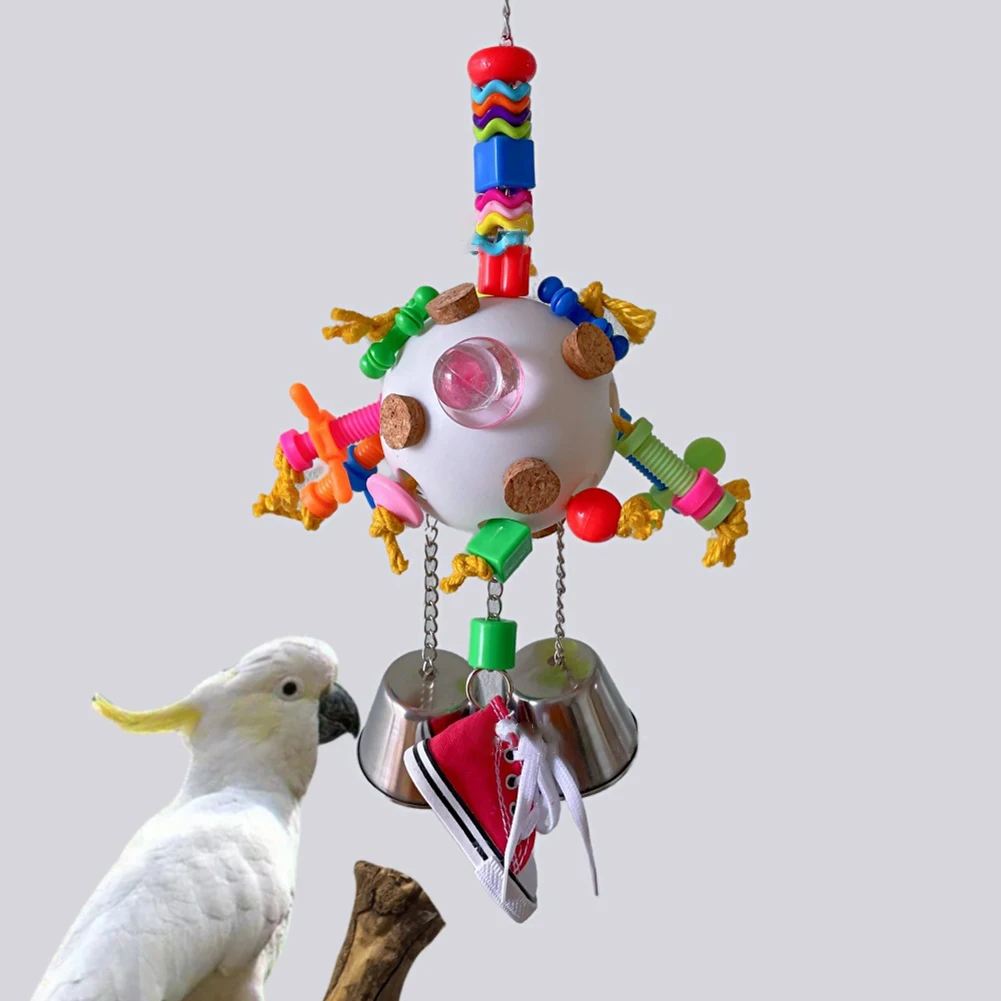 Bird Toys Bird Teeth Grinding Shredding Foraging Toy Colorful Ball Chew Toys For Parrot Cockatiel Eclectus And Similar Birds