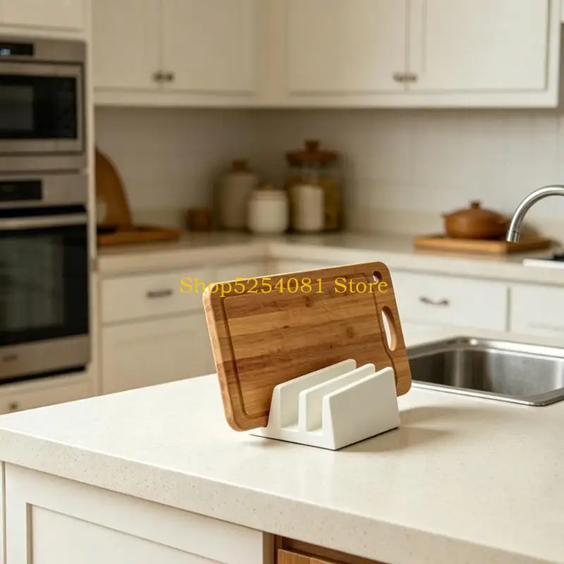 AXYC 3D Printed Cutting Board Holder Stand With 3 Slots For Organized Kitchen Cutboard Storage Shelf Fit Small Space