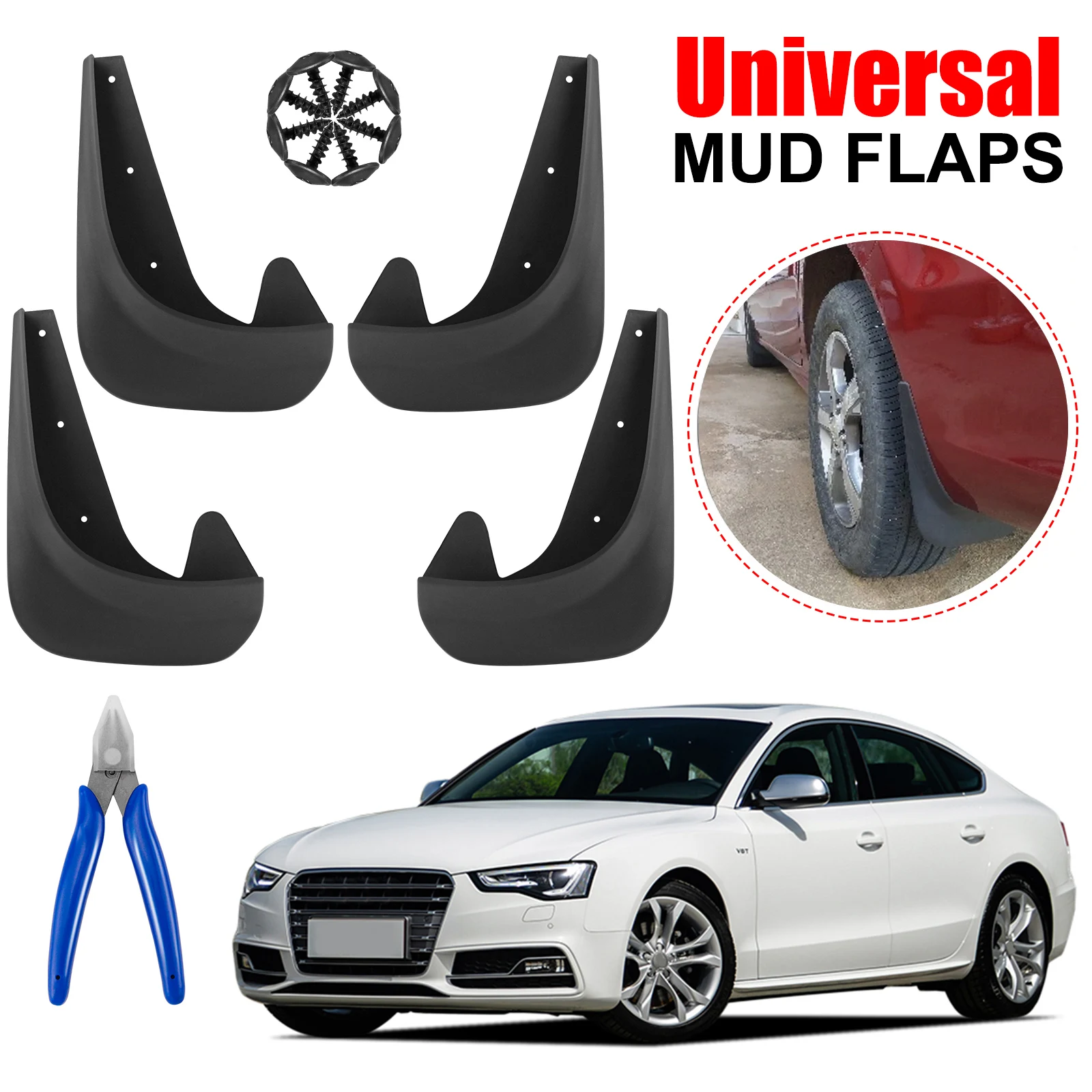 

Universal Mud Flaps for Car Splash Guards Front Rear Mudguards Auto Accessories Mudflap Fender Flares Fits Most Vehicles