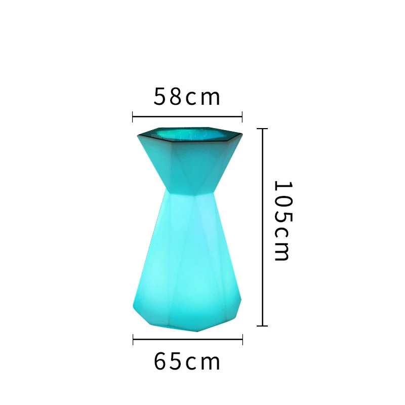 REAQ Diomond Bar Table 65*58*105cm Cocktail Tables For Party PE Plastic Color Changeable High Bar Table Mini Bar Home Furniture