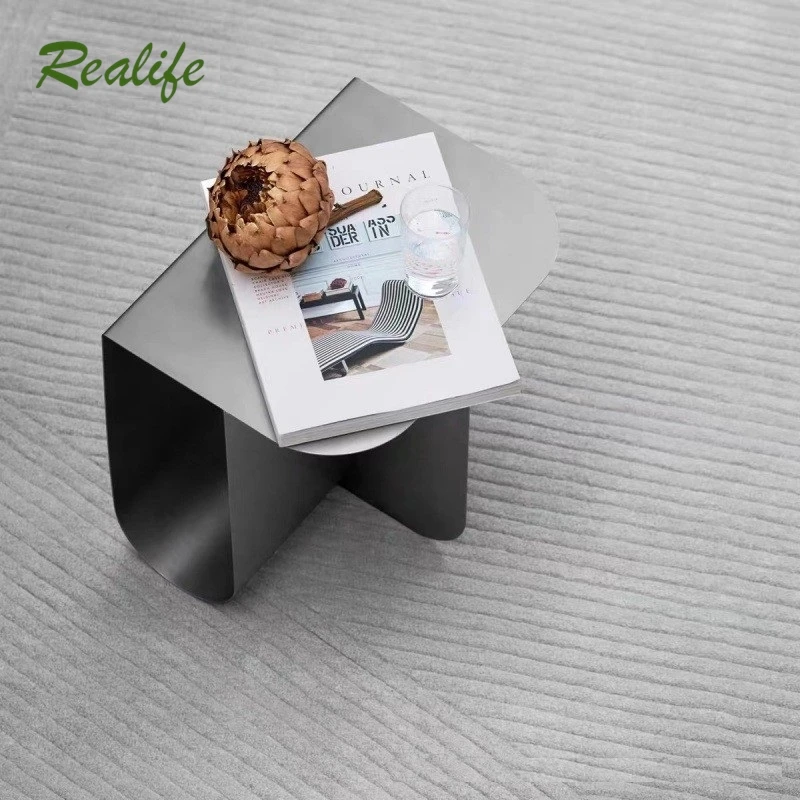 

Realife Light Luxury Designer Small Coffee Table Simple Modern Creative Sofa Edge Table Stainless Steel Bedroom Small Table 2025