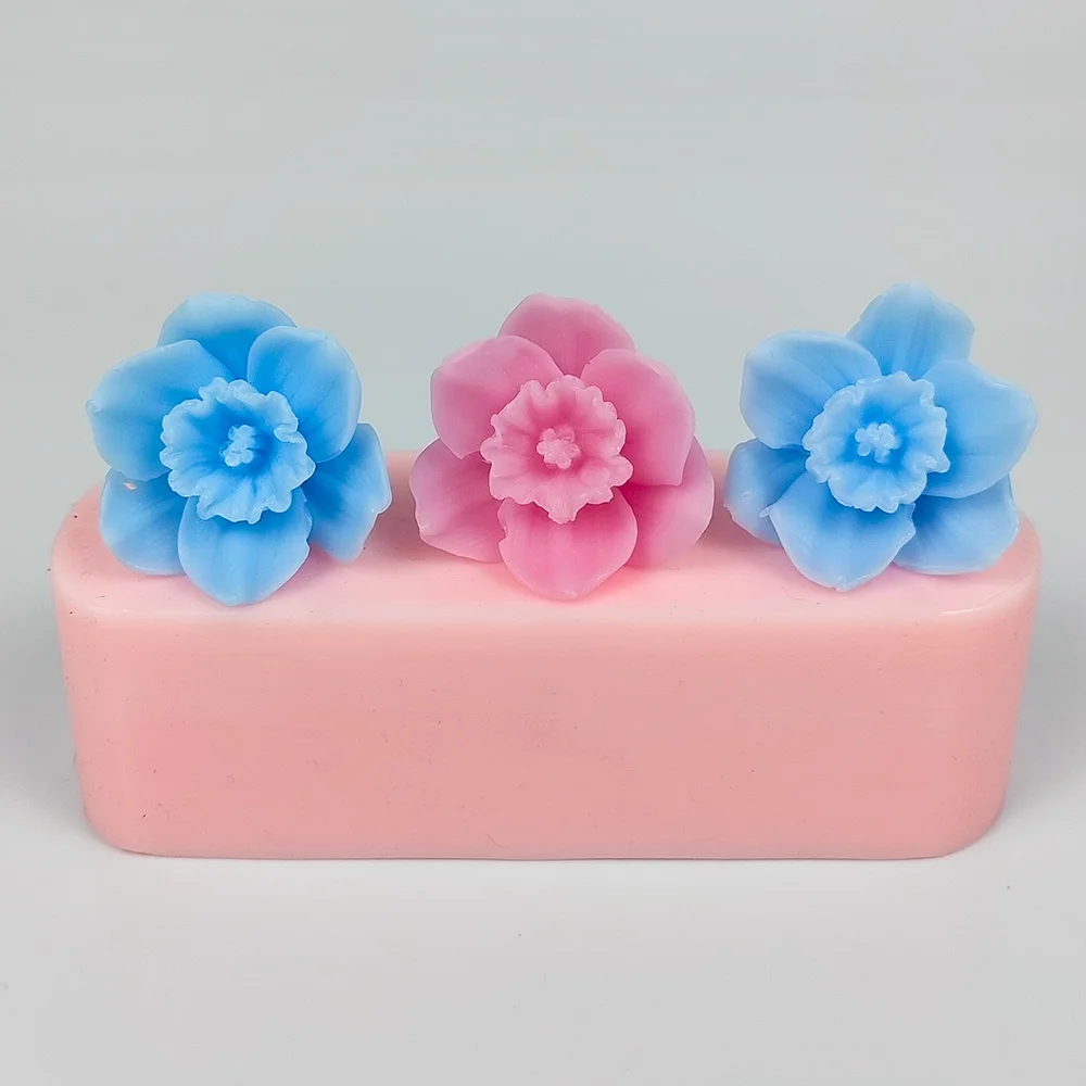 3D Narcissus Flower Mold, 3D Bloom, Wedding Cake, Silicone Molds, DIY Soap Making, Cupcake, Candy Decoration Craft, HC0669