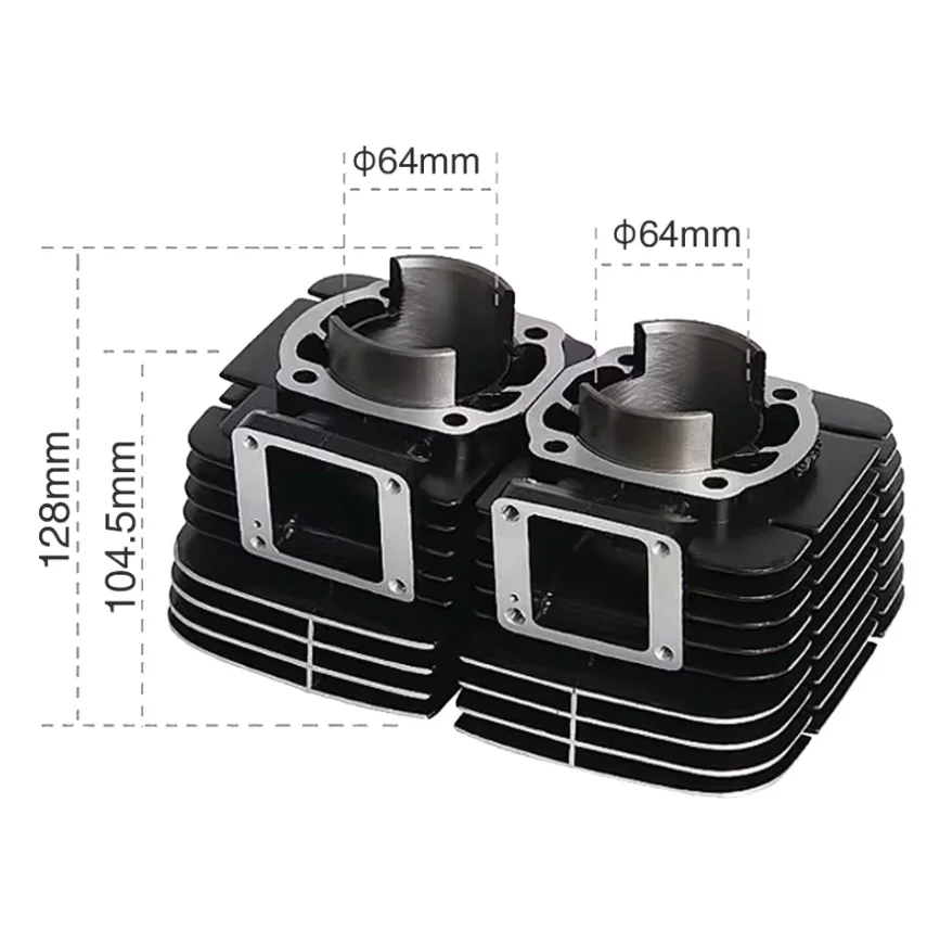 1973-1975 64mm Yamaha RD350 Two-Stroke Cylinder Piston Motorcycle Cylinder Piston Gasket Ring Kit