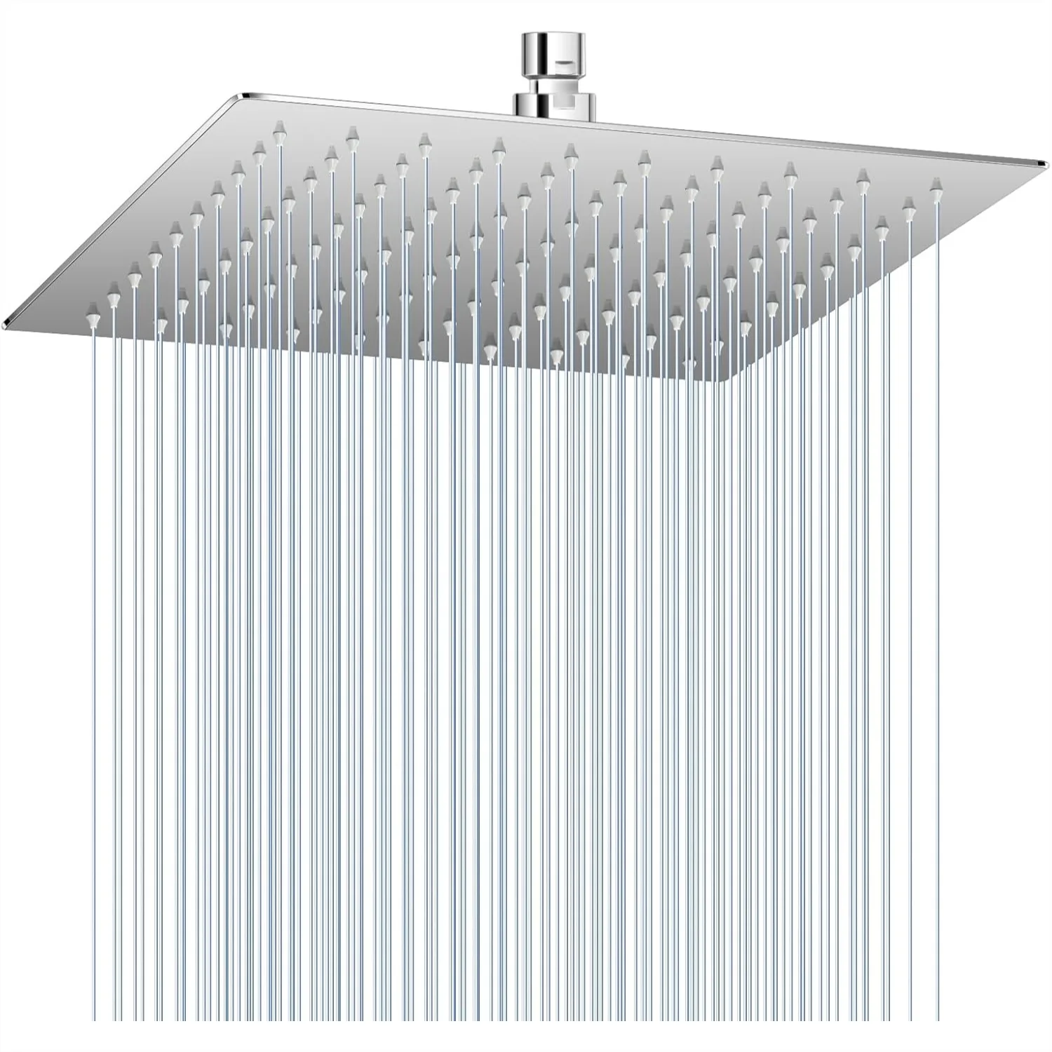 

10 Inch Rain Shower Head Chrome Polished All Metal Stainless Steel 304 Ultra Thin Modern Bathroom Square Rainfall Showerhead