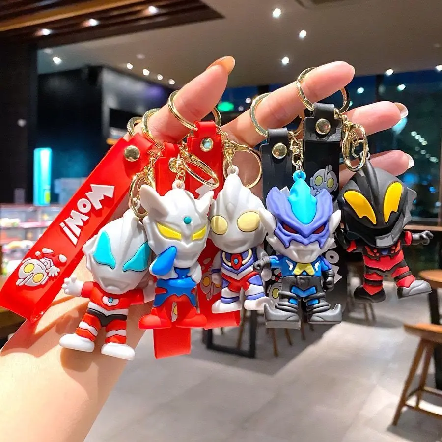 Popular Ultraman keychain backpack charm doll PVC cute figurine, a lasting and durable student gift