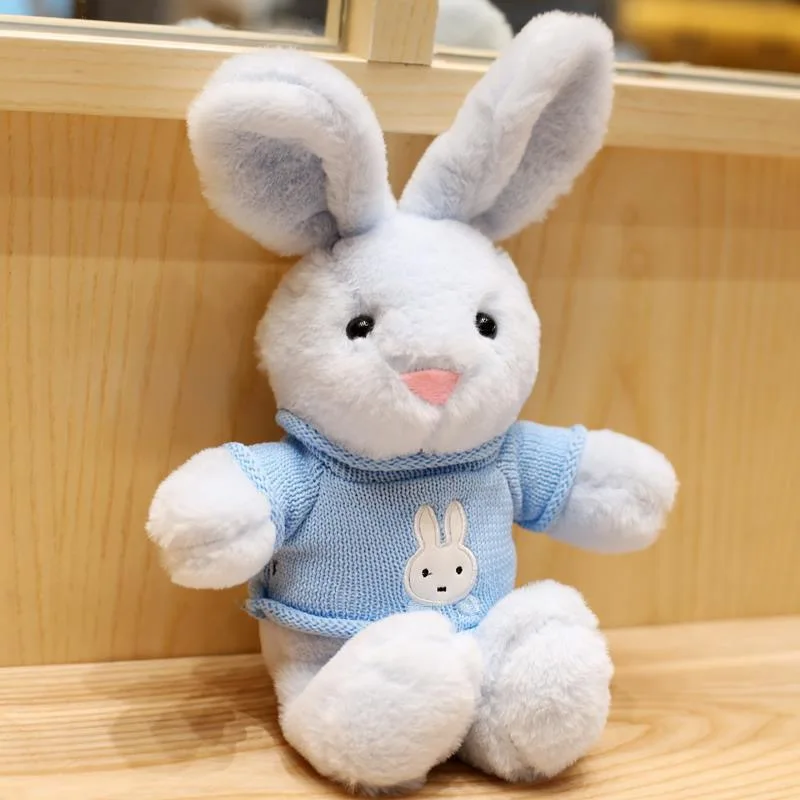 30/40cm Plush Rabbit Five-color Sweater Scarf Stuffed Animal Toy and Hobby Plush Animal Kawaii Accessories Birthday Gift