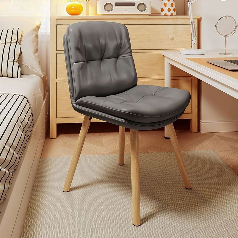 Bedroom Solid Wood Comfortable Soft Package Home Leisure Chair Backrest Makeup Chair Study Room Swivel Backrest Computer Chairs