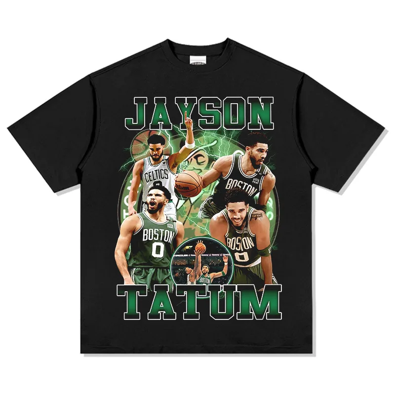 New Arrival Boston Jayson Tatum  Baskerball T-shirt  Classic vintage Player printing Cotton Tee Kids/Adults Short-sleeved top