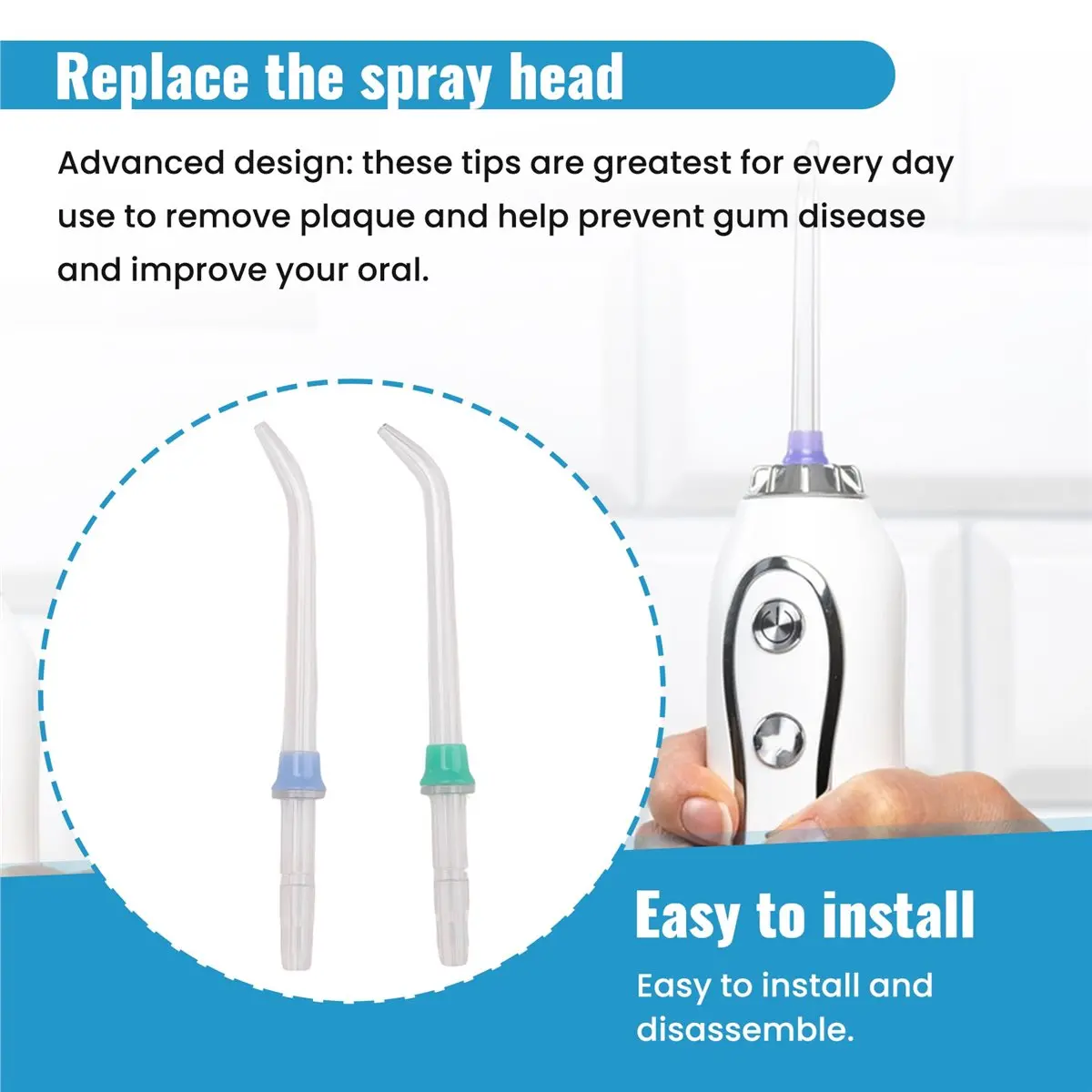 AS62 10Pcs Replacement Classic Jet Tips Compatible for Waterpik Water Flossers and Other Brand Oral Irrigators