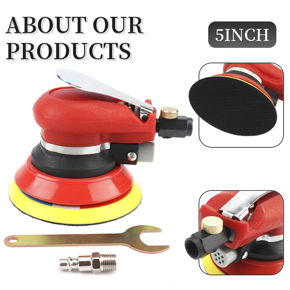 SIFANG Pneumatic Sander Air Sander, Air Power Sander, Sanding Machine, Polisher Tool, 125mm, 150mm