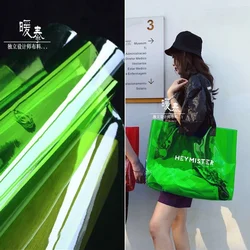 0.17mm TPU Fabric Transparent Green PVC Liquid Film Waterproof DIY Raincoat Crystal Bags Decor Plastic Clothes Designer Fabric