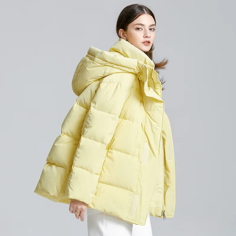 Imagem -03 - Novas Mulheres de Inverno Pato Branco para Baixo Hoodies Jaqueta Puffer Casual Quente Cabolsas Parka à Prova Vento 2023