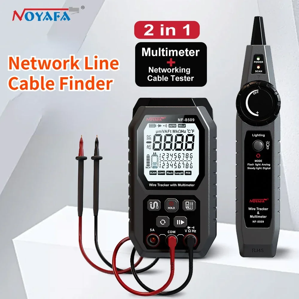 NOYAFA NF-8509 two-in-one Multimeter Tester Network Line Cable Finder for POE Test NCV AC DC LCD Wire Tracke