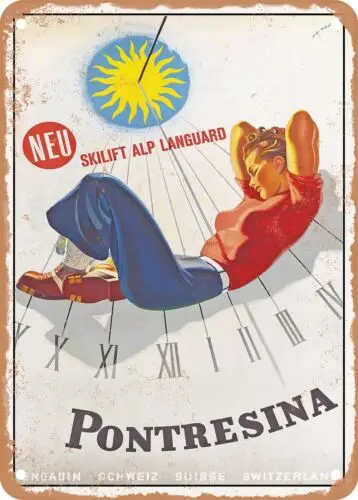 METAL SIGN - 1943 Pontresina Vintage Ad