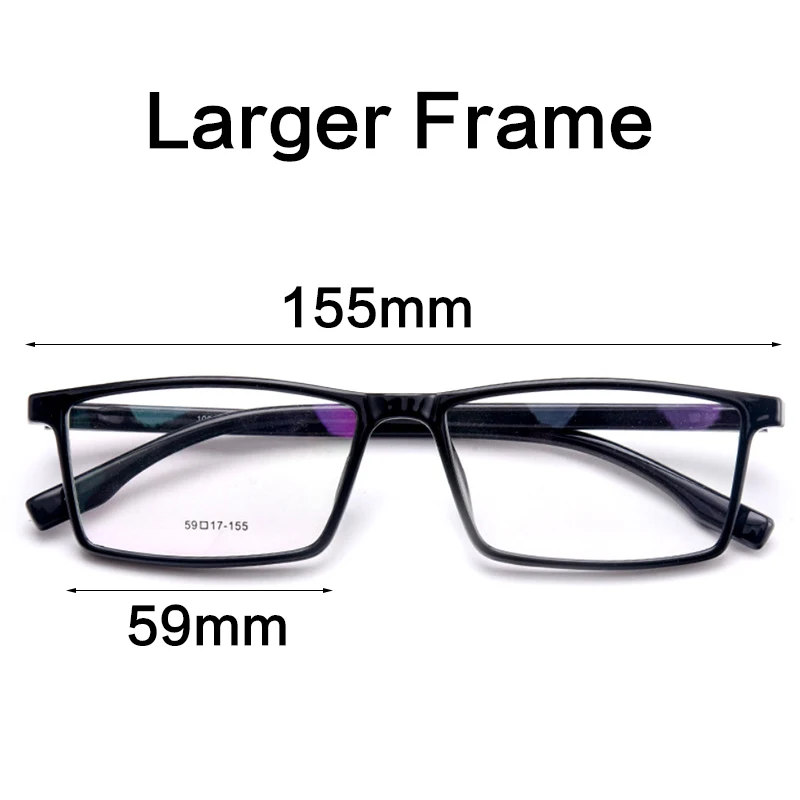 

155mm Oversized Reading Glasses Men Full Rim Big Wide Face Eyeglasses Frames Spectacles Prescription Glasses +125 +175 +225 +275