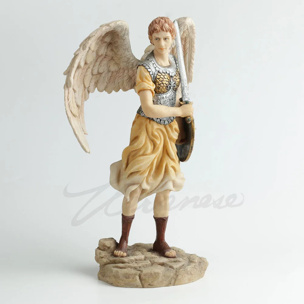 Hand-painted Ceramic Angel Figure Statue Battle Angel Sculpture Home Decoration Birthday Gift Boutique Home Ornaments Collection