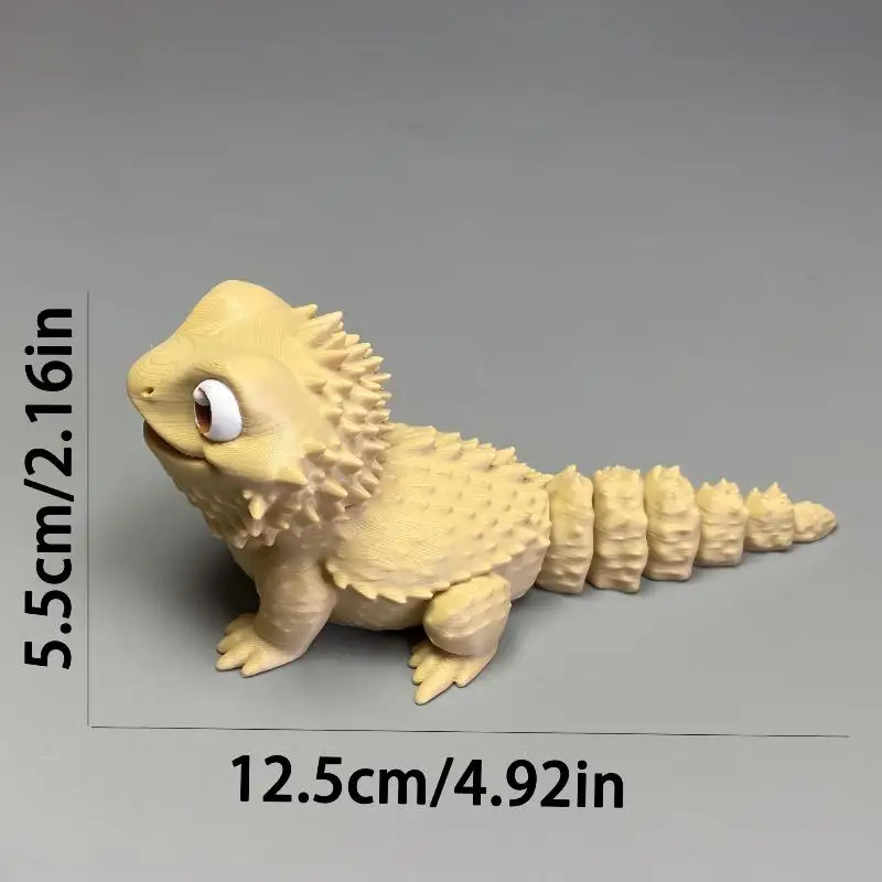3D-gedruckte niedliche Bartagame-Figur, Eidechsenstatue, Schreibtischdekoration, Geschenk für Reptilienliebhaber, Heimdekoration, Tierkollektion, Bastelartikel – Detail 8