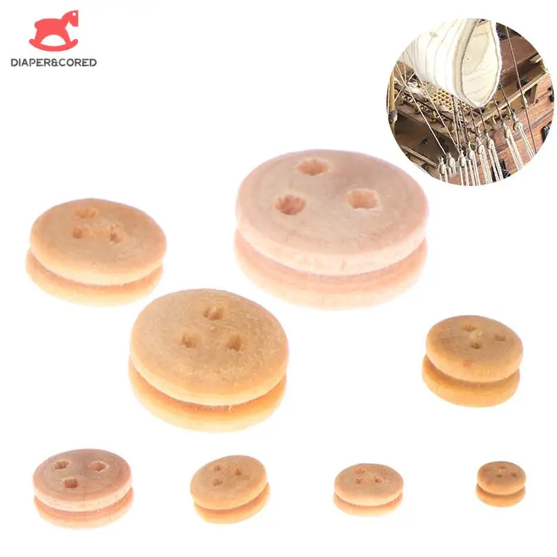 1set High Quality Wooden Model Ship Fittings Pulley Blocks Wooden Pulley Ship Model Building Kits Accessories