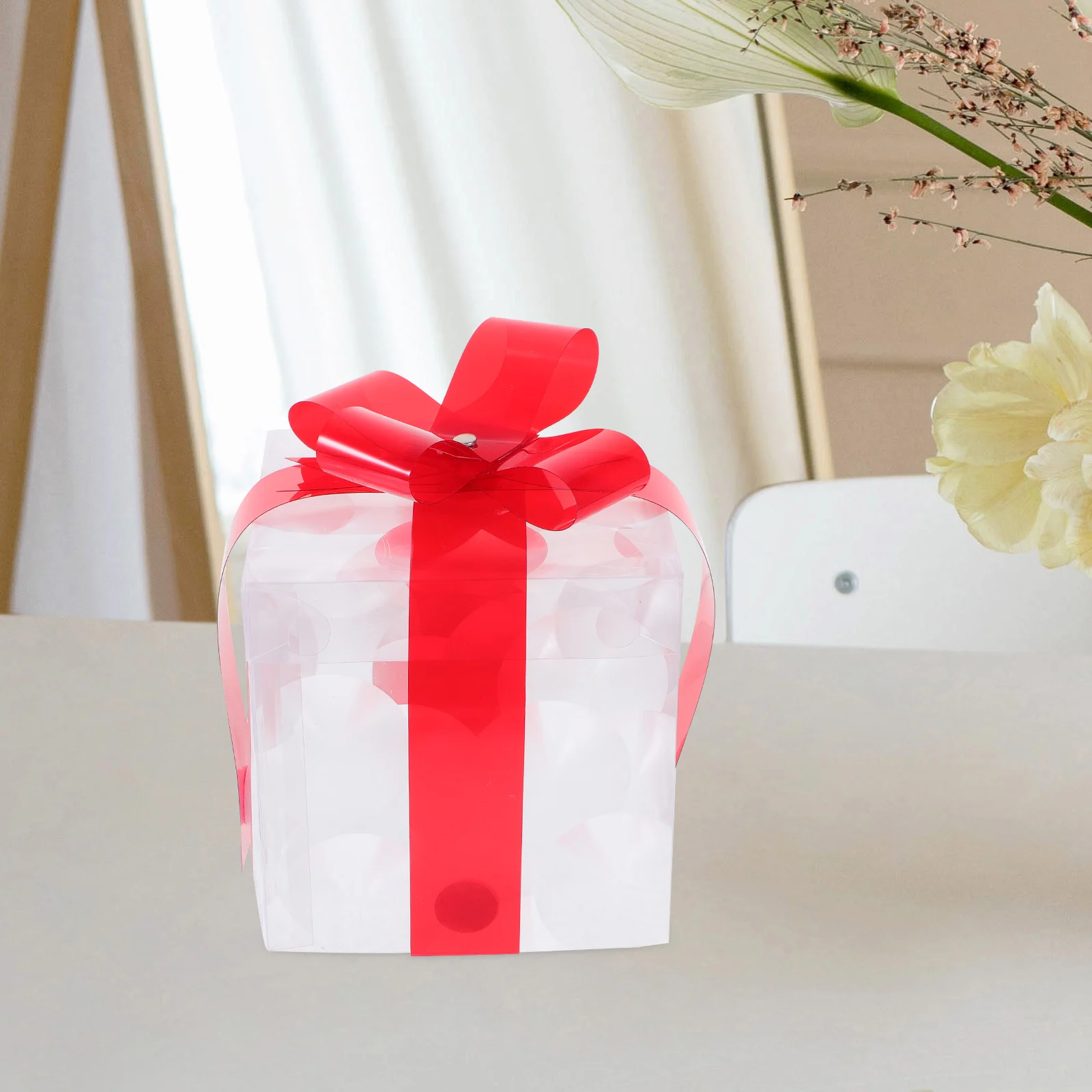 

Christmas Lighted Gift Box 13cm Red Bow LED Xmas Decorative Supplies Luminous Present Boxes Home Party Bar Restaurant Holiday
