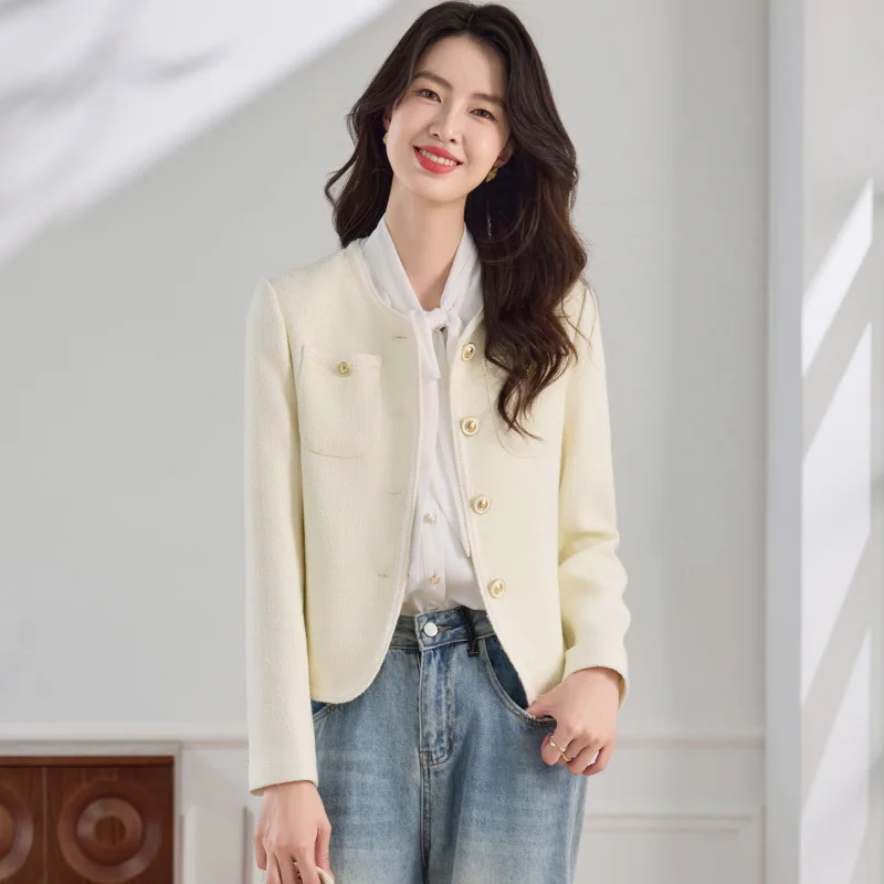 

AS8119Women's short coat2026Early spring new casual fashion thin blazer for petite individuals, short style top