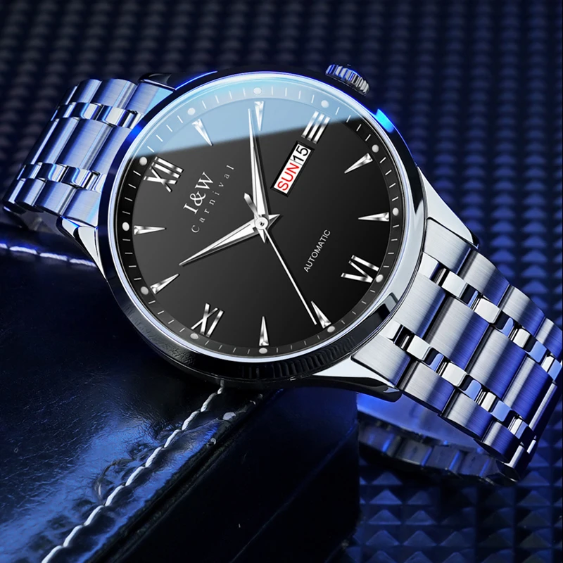 

Carnival Brand IW High-end Series Luxury NH36A Movement Mechanical Watch Men Sapphire 50M Waterproof Stainless Steel Watch Mens