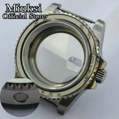 Miuksi 40mm caixa de relógio vidro safira ajuste nh35 nh36 nh34 eta2824 2836 pt5000 gaivota st2130 movimento