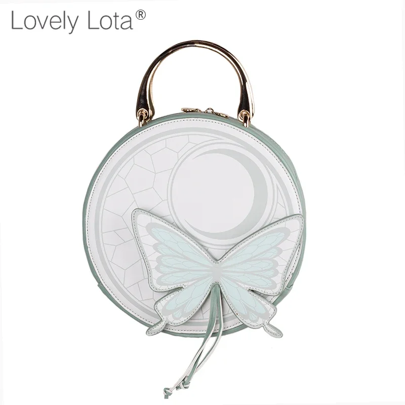 LovelyLota original design butterfly moon goth beautiful round bag butterfly bag lolita    cute girl shoulder  g College
