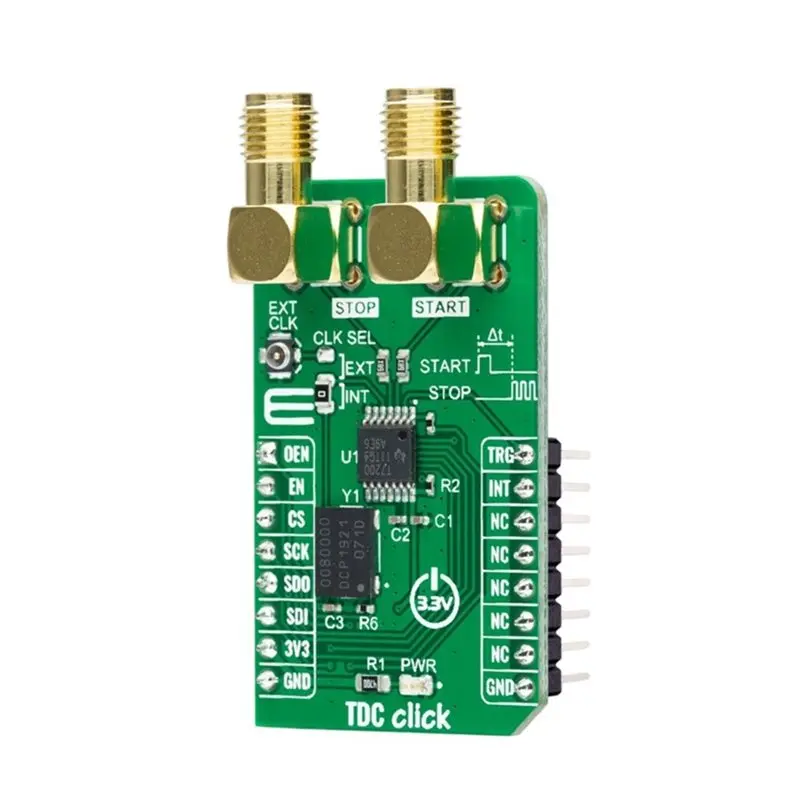 MIKROE-4770 Expansion Board TDC Click Time-To-Digital Converter TDC7200 By Mikroe