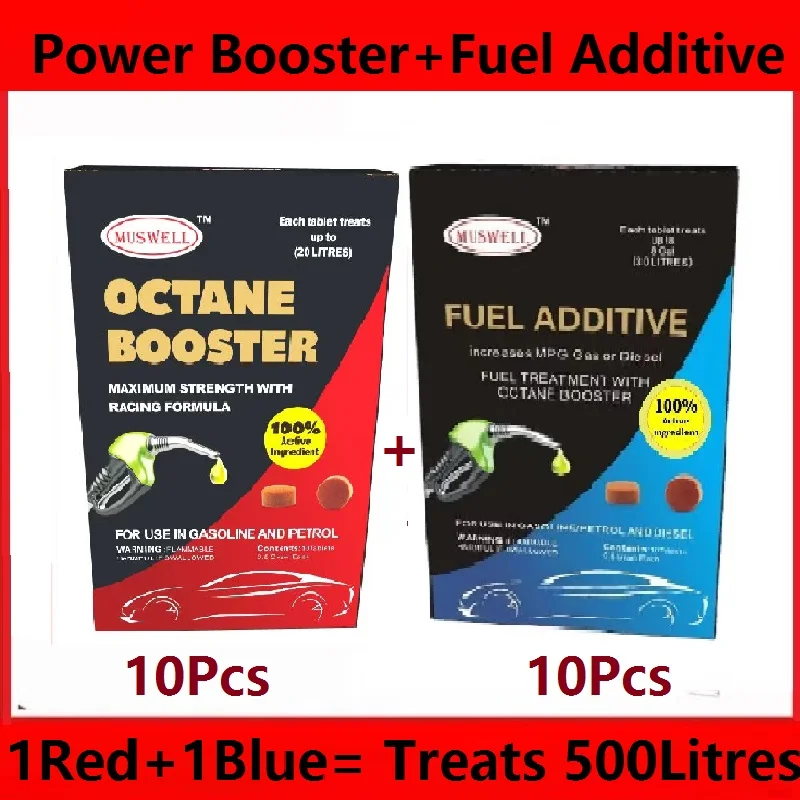 Pack Sale: Octane Booster+Fuel Treatment Maximum Strength Power Booster Faster Acceleration Fuel System Injector Cleaner