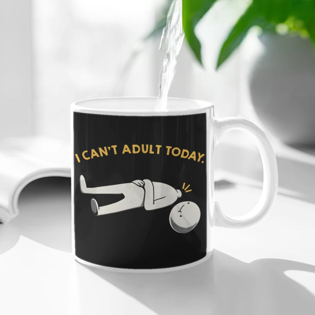 

I Cant Adult Today by Tobe Fonseca Ceramic Cup Coffee Oatmeal Breakfast Cup Creative Personality Mug