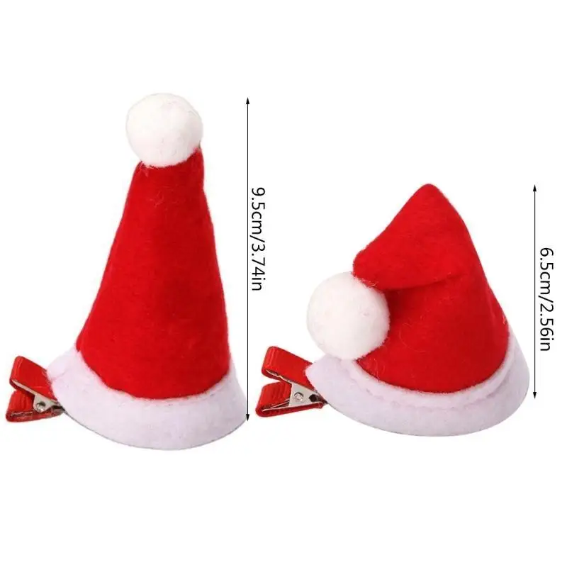 652F عيد الميلاد سانتا قبعة غطاء الرأس مهرجان مشبك شعر ديكور موضوع لوازم الحفلات #6