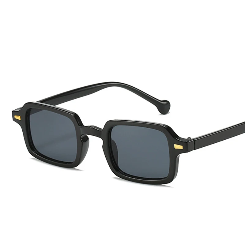 HBK Fashion Square Sunglasses Women Retro Rivets Decoration Gradient Shades UV400 Men Leopard Blue Rectangle Sun Glasses image 5