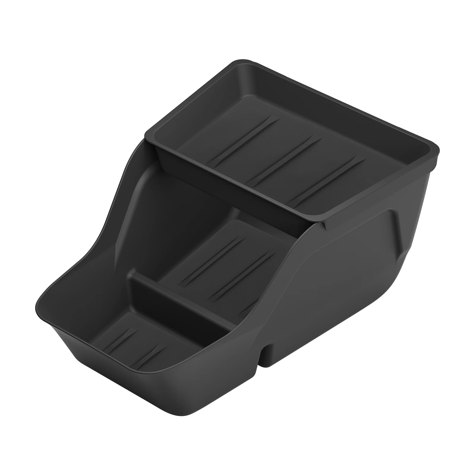 LUCKEASY für Tesla Model Y Juniper Standard RWD 2026 2025 Mittelkonsole Untere Aufbewahrungsbox Vollumfassende Ablage ABS Organizer Schwarz