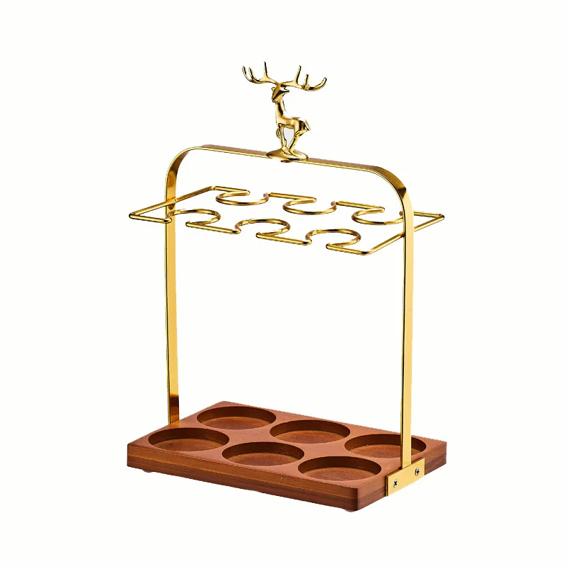 

Elk wine glass rack 6 pots 6 cups Baijiu wine dispenser Bullet Tall wine glass storage rack 10 pots 10 cups