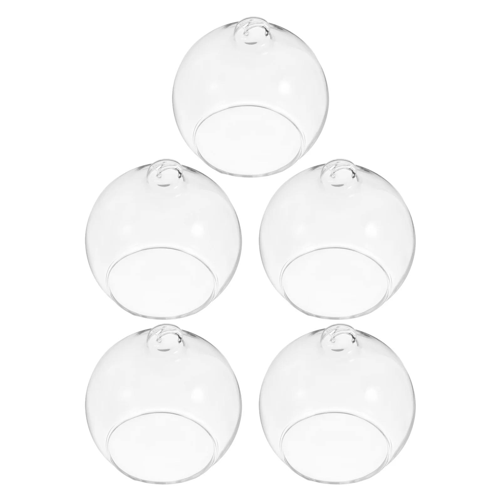 

5pcs Glass Ball Hanging Wedding Ceremony Scene Beautiful Glass Ball Hanging (with 9 Meters Rope, 8cm Flat Bottom)
