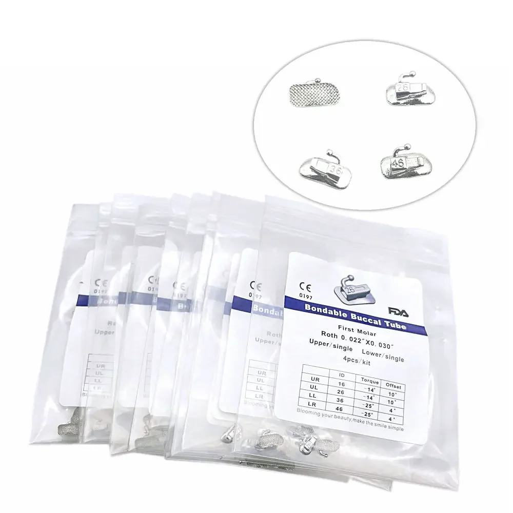 

10packs Dental Orthodontic Buccal Tube Bondable Roth/MBT/Edgewise 0.022 1st/2nd Dental Buccal Tube Orthodontic Product